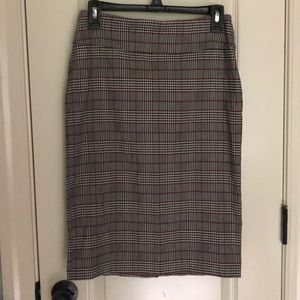 plaid high waisted pencil skirt